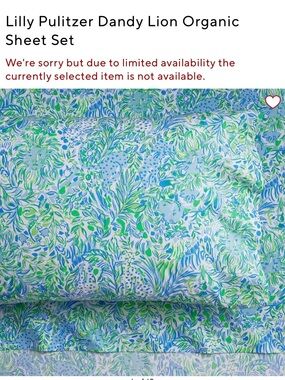 Lilly Pulitzer Blue and Green Dandy Lion Sheet Set